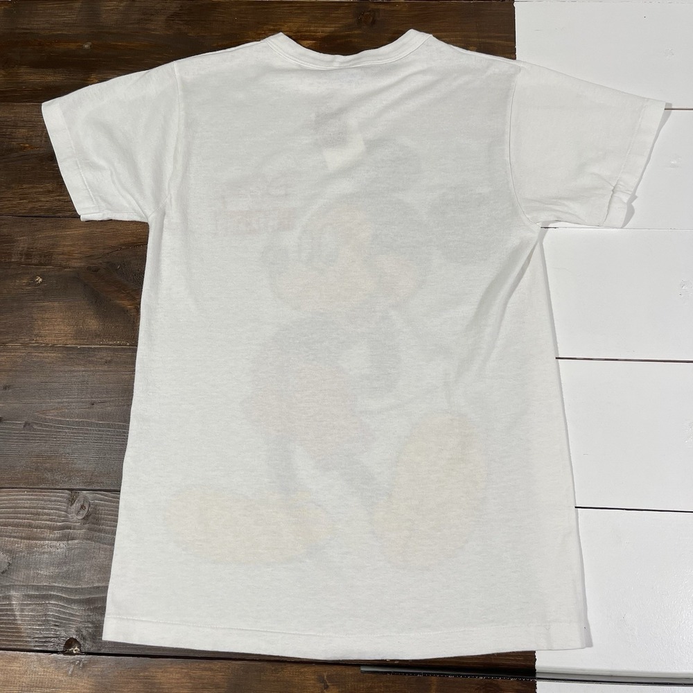 Vintage 80s Mickey Mouse University White T-Shirt Mens Medium Single Stitch - Picture 2 of 5